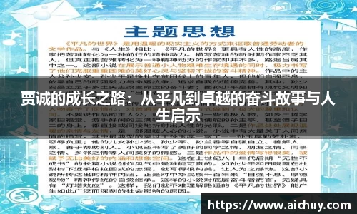 贾诚的成长之路：从平凡到卓越的奋斗故事与人生启示