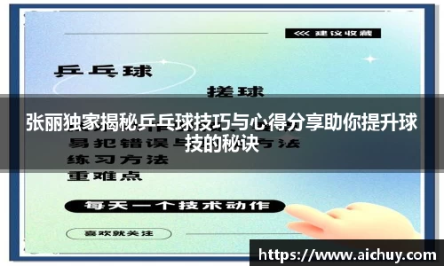 张丽独家揭秘乒乓球技巧与心得分享助你提升球技的秘诀